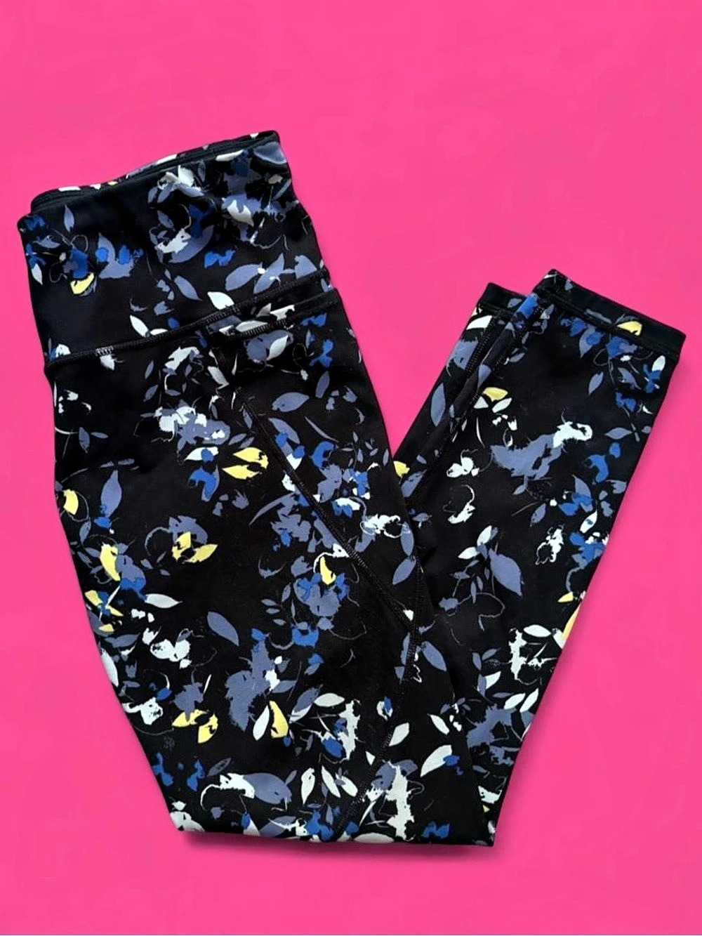 Sweaty Betty Power 7/8 Workout Leggings Floral Black & Blue size S